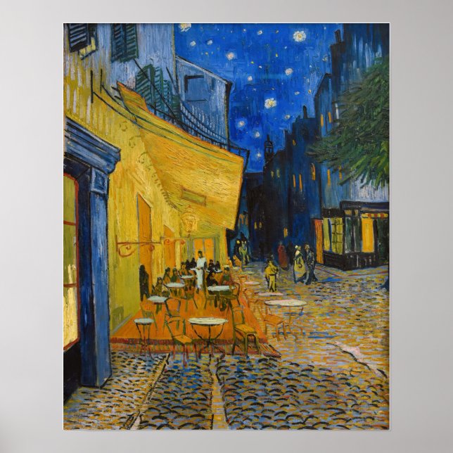 Póster Vincent van Gogh - Cafe Terrace de noche (Frente)