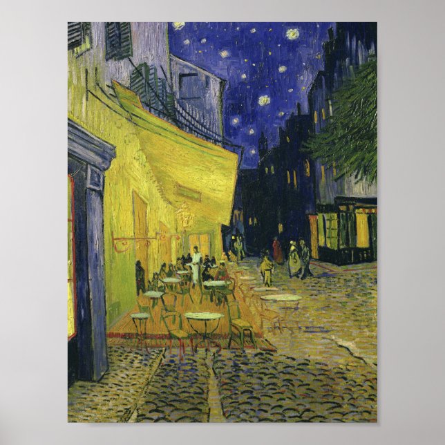 Póster Vincent van Gogh - Cafe Terrace de noche (Frente)