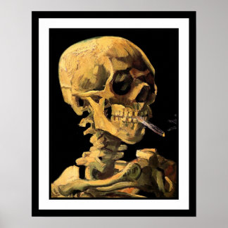 Póster Vincent Van Gogh - Calavera con cigarrillo encendi