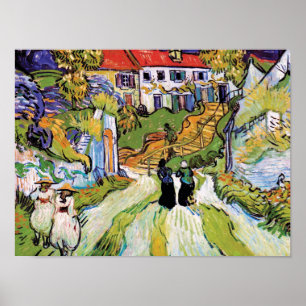 Póster Vincent Van Gogh - Calle Del Pueblo Y Pasos