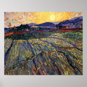 Póster Vincent Van Gogh - Campo Cerrado Con Sol Naciente