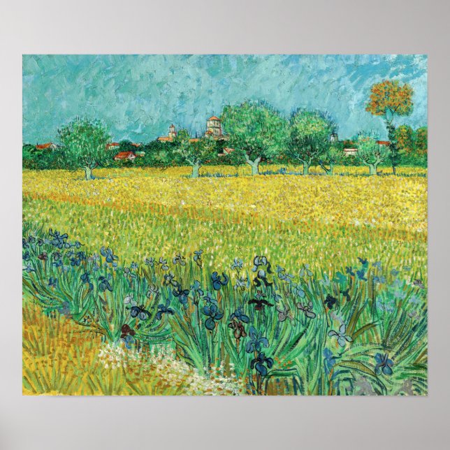 Póster Vincent van Gogh - Campo con irlandeses cerca de A (Frente)
