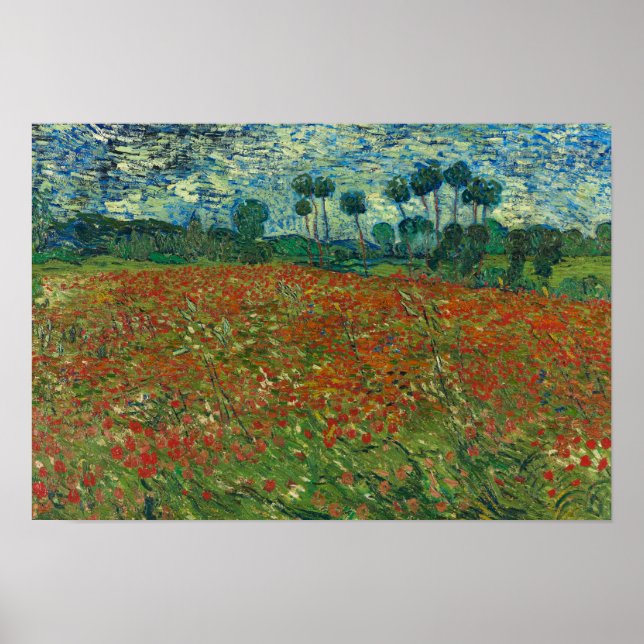Póster Vincent van Gogh - Campo de amapola (Frente)