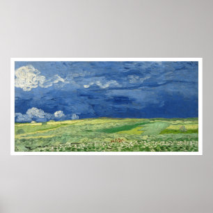 Póster Vincent Van Gogh Campo de trigo bajo nubes de torm