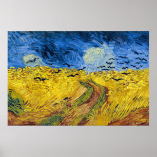 Póster Vincent van Gogh - Campo de trigo con cuervos