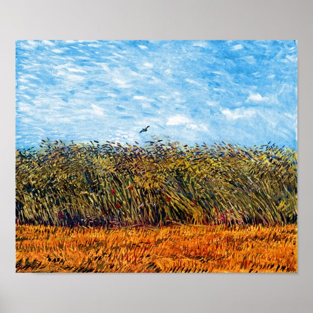 Póster Vincent Van Gogh - Campo de trigo con una alondra (Frente)