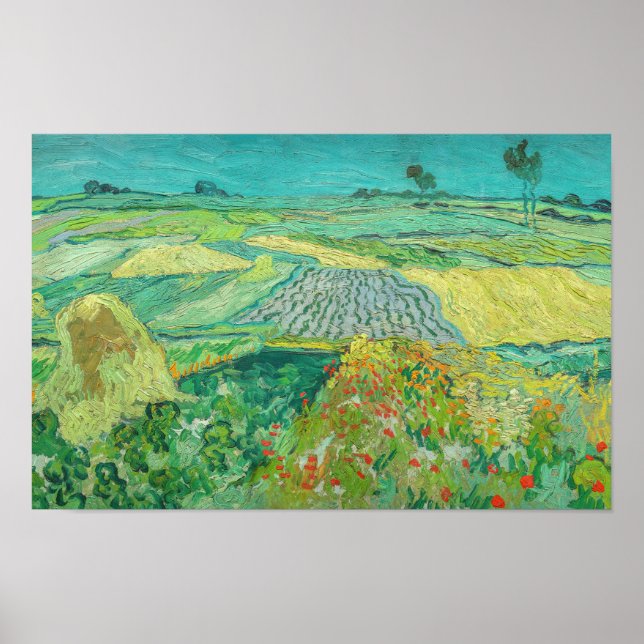 Póster Vincent van Gogh - Campos de trigo cerca de Auvers (Frente)
