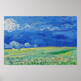 Póster Vincent van Gogh - Campos de trituración bajo las