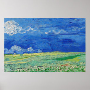 Póster Vincent van Gogh - Campos de trituración bajo las
