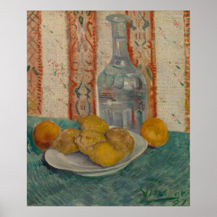 Póster Vincent van Gogh Carafe y Dish con cítricos