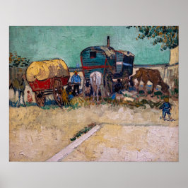 Póster Vincent Van Gogh - Caravanas, campamento gitano ce