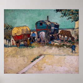 Póster Vincent Van Gogh - Caravanas, campo gitano cerca d