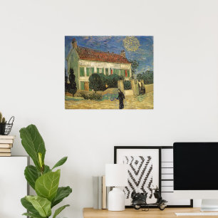 Póster Vincent van Gogh - Casa blanca de noche