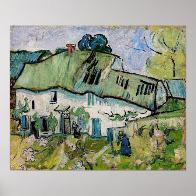 Póster Vincent van Gogh - Casa de campo con dos figuras (Frente)