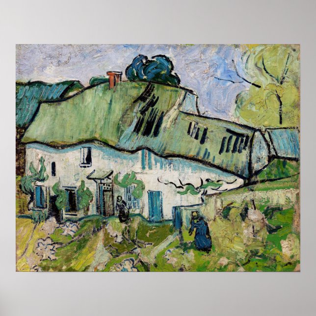 Póster Vincent van Gogh - Casa de campo con dos figuras (Frente)