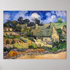 Póster Vincent Van Gogh - Casas de paja en Cordeville