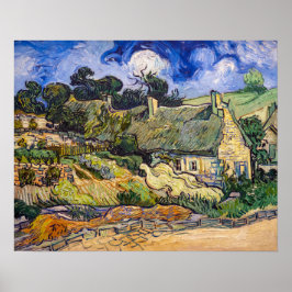 Póster Vincent Van Gogh - Casas de paja en Cordeville