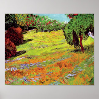 Póster Vincent Van Gogh - Césped soleado en un parque púb