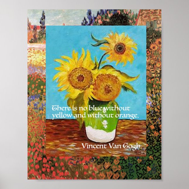 Póster Vincent Van Gogh, Cita del girasol (Frente)