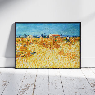 Póster Vincent Van Gogh, cosecha de maíz en Provenza