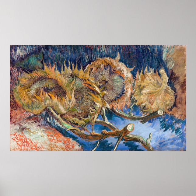 Póster Vincent van Gogh - Cuatro girasoles cortados (Frente)