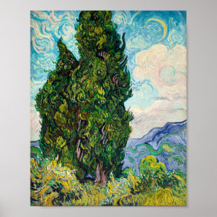 Póster Vincent Van Gogh Cypresses Bella Artes
