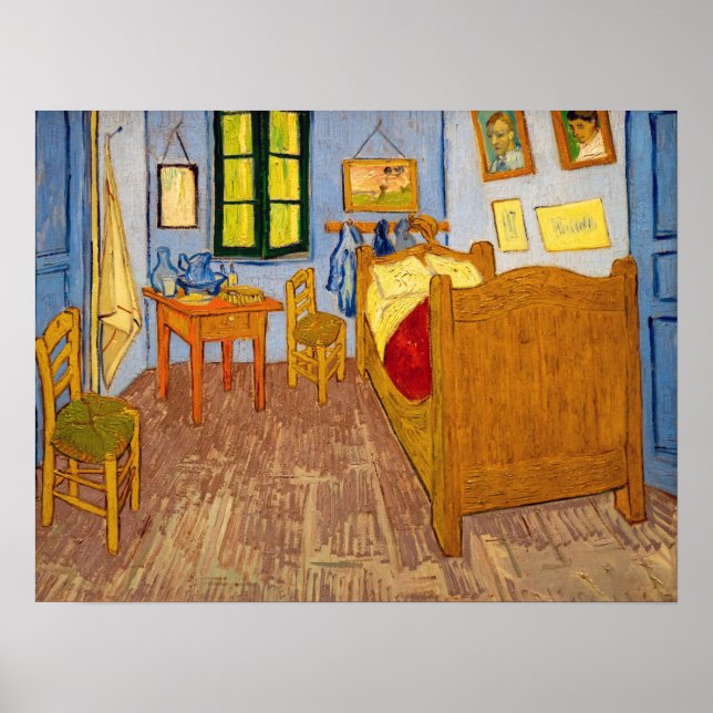 Póster Vincent van Gogh - Dormitorio de Vincent en Arles (Frente)
