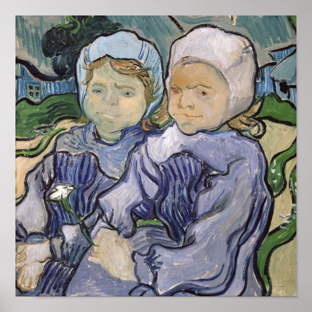 Póster Vincent van Gogh | Dos niñas pequeñas, 1890 (Frente)
