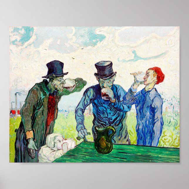 Póster Vincent Van Gogh El Bella Artes De Los Bebidores (Frente)