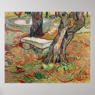 Póster Vincent van Gogh el el banco en el Santo-Remy