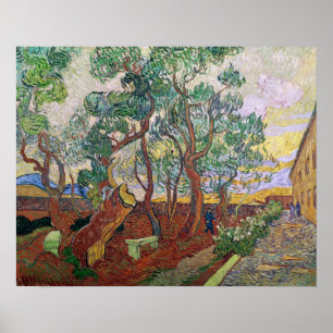 Póster Vincent van Gogh el   el jardín del hospital de