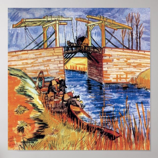 Póster Vincent Van Gogh - El Puente Langlois En Arles (Frente)