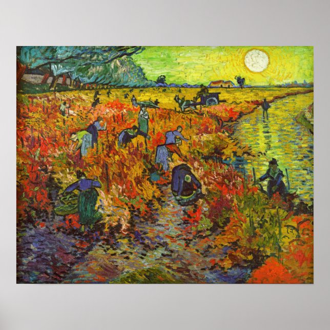 Póster Vincent van Gogh - El viñedo rojo (Frente)