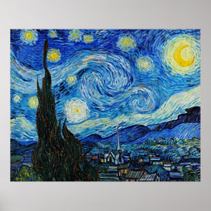Póster Vincent Van Gogh es la noche estrellada
