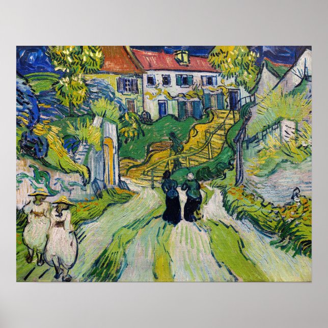 Póster Vincent van Gogh - Escalera en Auvers (Frente)