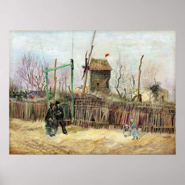 Póster Vincent van Gogh - Escena callejera en Montmartre (Frente)