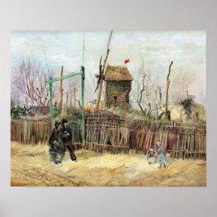 Póster Vincent van Gogh - Escena callejera en Montmartre