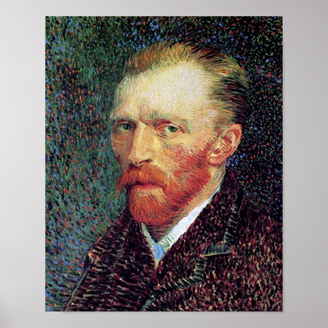 Póster Vincent Van Gogh - Estilo de puntillismo autorretr (Frente)