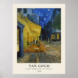 Póster Vincent Van Gogh Famoso Café Terrace de noche