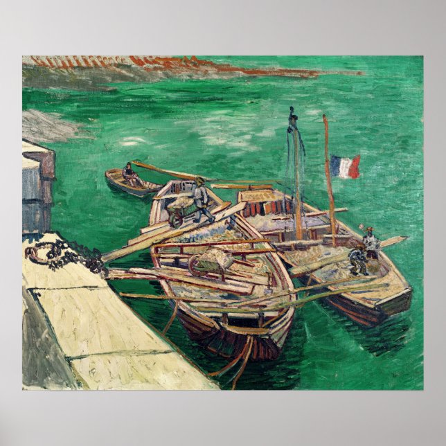 Póster Vincent van Gogh | Fase de aterrizaje con barcos,  (Frente)