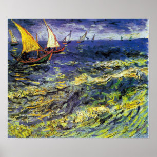 Póster Vincent van Gogh Fishing Boats at Saintes-Maries