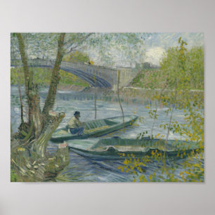 Póster Vincent van Gogh - Fishing in Spring, the Pont de