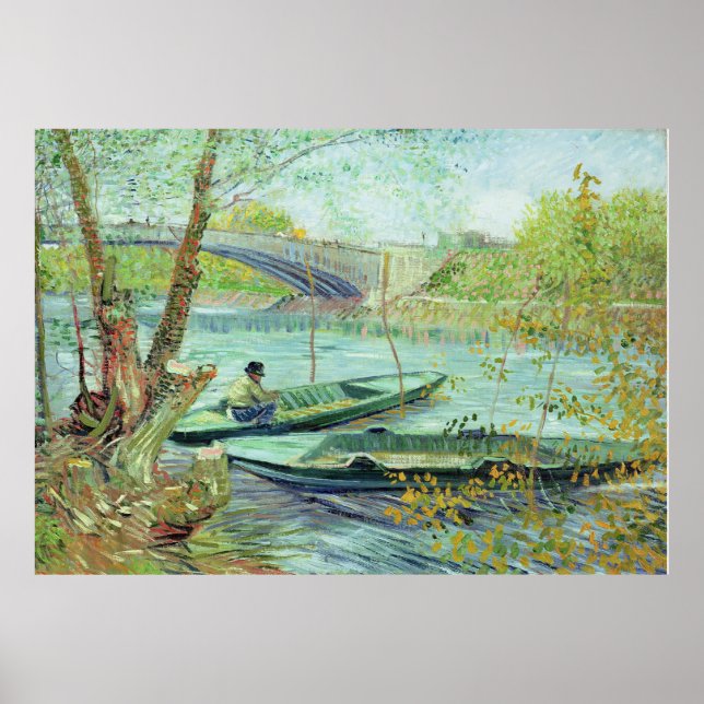 Póster Vincent van Gogh - Fishing in the Spring (Frente)
