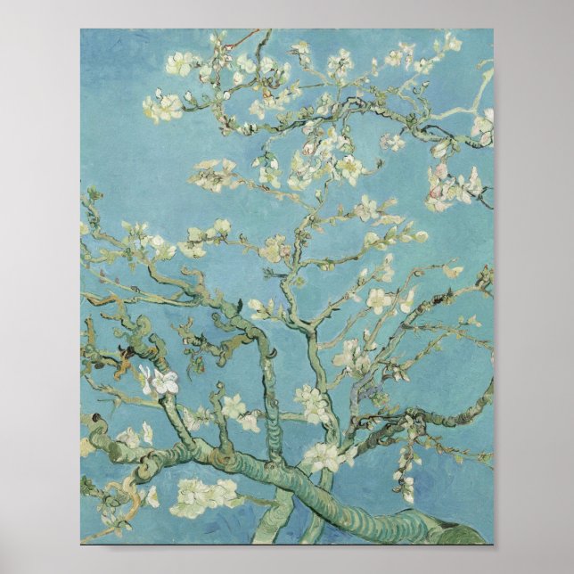 Póster Vincent van Gogh - Flor de almendra (Frente)