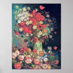 Póster Vincent van Gogh - florero con las amapolas,