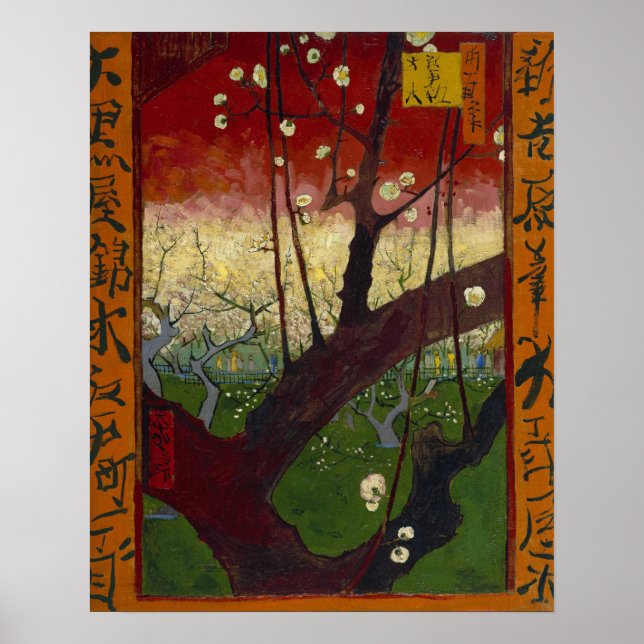 Póster Vincent van Gogh Flowering Plum Orchard GalleryHD (Frente)