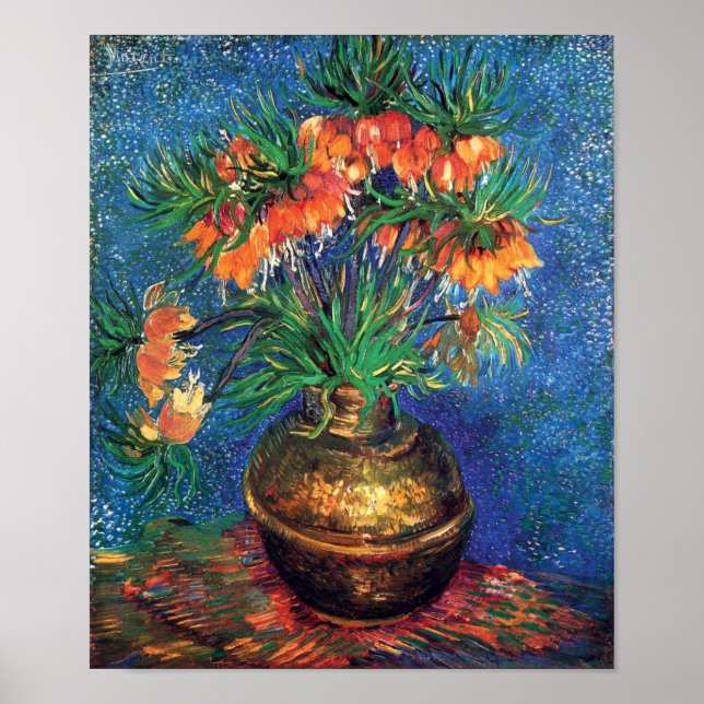 Póster Vincent Van Gogh - Fritillarias en un jarrón de co (Frente)