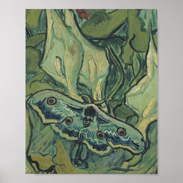 Póster Vincent Van Gogh - Gran Moth de pavo real (Frente)
