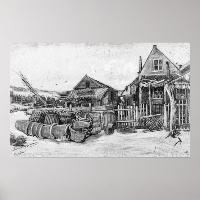 Póster Vincent van Gogh | Granero de secado de pescado, S (Frente)