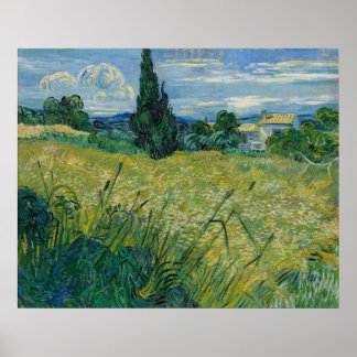 Póster Vincent van Gogh Green Wheat Field with Cypress